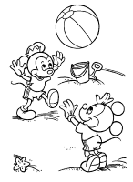 A coloring page of mickey mouse